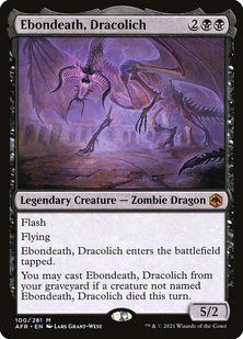Ebondeath, Dracolich &mdash; Magic: The Gathering, Adventures in the Forgotten Realms #100, Non-foil, Russian &mdash; фото товару