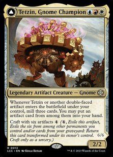 Tetzin, Gnome Champion // The Golden-Gear Colossus &mdash; Magic: The Gathering, The Lost Caverns of Ixalan Commander #13, Non-foil, English &mdash; фото товару