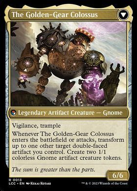 Tetzin, Gnome Champion // The Golden-Gear Colossus &mdash; Magic: The Gathering, The Lost Caverns of Ixalan Commander #13, Non-foil, English &mdash; фото товару