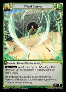 Wind Cutter &mdash; Grand Archive, Dawn of Ashes Alter Edition #231, Non-foil, English &mdash; фото товару