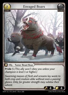 Enraged Boars &mdash; Grand Archive, Dawn of Ashes First Edition #084, Non-foil, English &mdash; фото товару