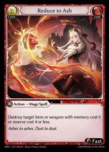 Reduce to Ash &mdash; Grand Archive, Mercurial Heart #096, Non-foil, English &mdash; фото товару