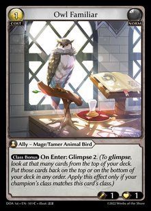 Owl Familiar &mdash; Grand Archive, Dawn of Ashes First Edition #101, Non-foil, English &mdash; фото товару