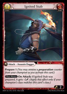 Ignited Stab &mdash; Grand Archive, Dawn of Ashes First Edition #141, Non-foil, English &mdash; фото товару