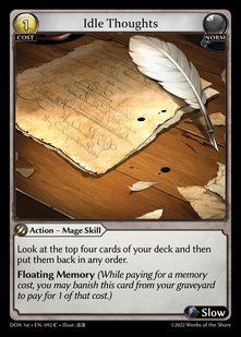 Idle Thoughts &mdash; Grand Archive, Dawn of Ashes First Edition #092, Non-foil, English &mdash; фото товару