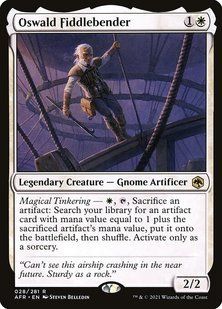 Oswald Fiddlebender &mdash; Magic: The Gathering, Adventures in the Forgotten Realms #28, Non-foil, Russian &mdash; фото товару