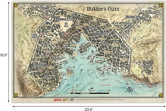 Ігрове поле Baldur's Gate Map 23"x 17" - Dungeons&Dragons GF972792 фото