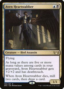 Aven Heartstabber &mdash; Magic: The Gathering, Streets of New Capenna #166, Non-foil, German &mdash; фото товару