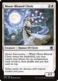 Moon-Blessed Cleric &mdash; Magic: The Gathering, Adventures in the Forgotten Realms #26, Foil, Russian &mdash; фото товару