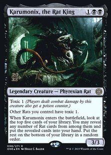Karumonix, the Rat King &mdash; Magic: The Gathering, Phyrexia: All Will Be One Promos #98s, Foil, Spanish &mdash; фото товару