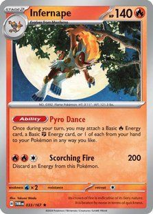 Голографічна карта Infernape (TWM #033) - Pokemon TCG Twilight Masquerade pokemon/twm/033/en/holo фото