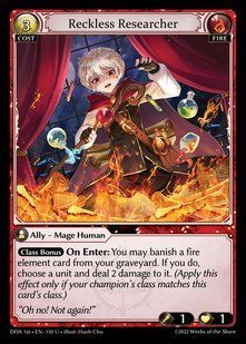 Reckless Researcher &mdash; Grand Archive, Dawn of Ashes First Edition #150, Non-foil, English &mdash; фото товару