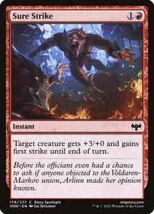 Sure Strike &mdash; Magic: The Gathering, Innistrad: Crimson Vow #179, Non-foil, Russian &mdash; фото товару