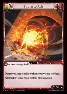 Spurn to Ash &mdash; Grand Archive, Dawn of Ashes First Edition #155, Non-foil, English &mdash; фото товару