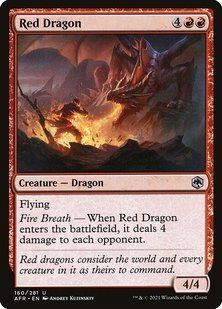 Red Dragon &mdash; Magic: The Gathering, Adventures in the Forgotten Realms #160, Non-foil, Russian &mdash; фото товару