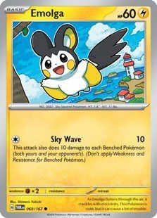 Карта Emolga (TWM #069) - Pokemon TCG Twilight Masquerade pokemon/twm/069/en/regular фото