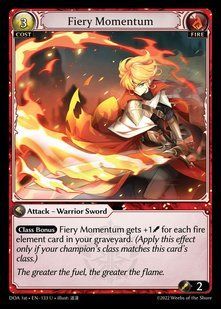 Fiery Momentum &mdash; Grand Archive, Dawn of Ashes First Edition #133, Non-foil, English &mdash; фото товару