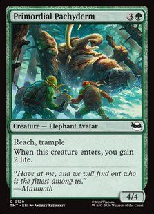 Primordial Pachyderm &mdash; Magic: The Gathering, Teenage Mutant Ninja Turtles #129, Foil, English &mdash; фото товару
