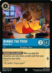 Карта Winnie the Pooh - Hungry Bear (11 #151) - Disney Lorcana Winterspell &mdash; фото товару