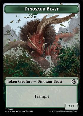 Dinosaur // Dinosaur Beast &mdash; Magic: The Gathering, The Lost Caverns of Ixalan Commander Tokens #10, Non-foil, English &mdash; фото товару