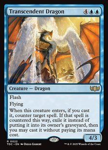 Transcendent Dragon &mdash; Magic: The Gathering, Tarkir: Dragonstorm Commander #22, Non-foil, English &mdash; фото товару