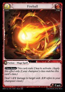 Fireball &mdash; Grand Archive, Dawn of Ashes First Edition #134, Non-foil, English &mdash; фото товару