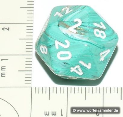 Набір гральних кубиків Chessex Marble Polyhedral Oxi-Copper&trade;/white 7-Die set acc-chx-27403 фото