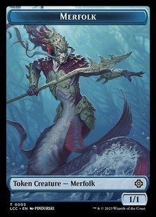Merfolk // Beast &mdash; Magic: The Gathering, The Lost Caverns of Ixalan Commander Tokens #3, Non-foil, English &mdash; фото товару