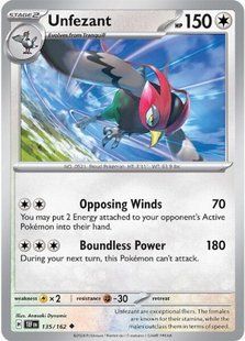 Карта Unfezant (TEF #135) - Pokemon TCG Temporal Forces &mdash; фото товару