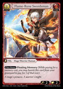 Flame-Rune Swordsman &mdash; Grand Archive, Dawn of Ashes Alter Edition #136, Non-foil, English &mdash; фото товару