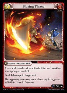 Blazing Throw &mdash; Grand Archive, Dawn of Ashes First Edition #120, Non-foil, English &mdash; фото товару
