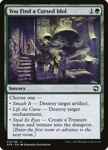 You Find a Cursed Idol &mdash; Magic: The Gathering, Adventures in the Forgotten Realms #213, Foil, Russian &mdash; фото товару