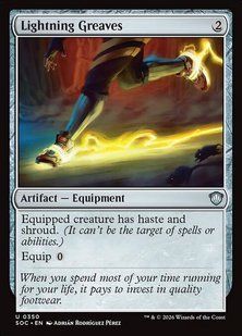 Lightning Greaves &mdash; Magic: The Gathering, Secrets of Strixhaven Commander #350, Non-foil, English &mdash; фото товару