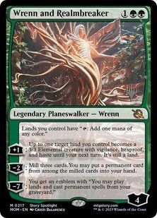 Wrenn and Realmbreaker &mdash; Magic: The Gathering, March of the Machine Promos #217p, Non-foil, English &mdash; фото товару