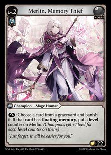 Merlin, Memory Thief &mdash; Grand Archive, Dawn of Ashes First Edition #017, Non-foil, English &mdash; фото товару