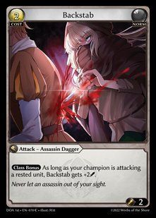 Backstab &mdash; Grand Archive, Dawn of Ashes First Edition #070, Non-foil, English &mdash; фото товару
