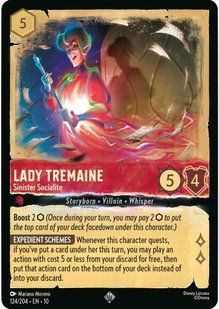 Фойлова карта Disney Lorcana Lady Tremaine - Sinister Socialite (10 #124) lorcana/10/124/en/foil фото