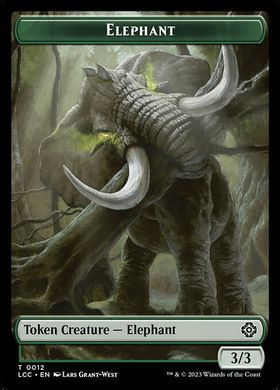 Dinosaur // Elephant &mdash; Magic: The Gathering, The Lost Caverns of Ixalan Commander Tokens #10, Non-foil, English &mdash; фото товару