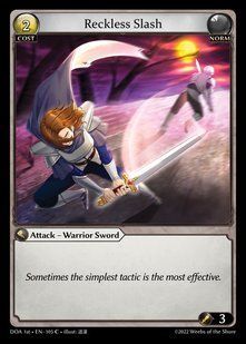 Reckless Slash &mdash; Grand Archive, Dawn of Ashes First Edition #105, Non-foil, English &mdash; фото товару