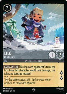 Карта Lilo - Bundled Up (11 #195) - Disney Lorcana Winterspell &mdash; фото товару