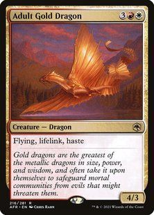 Adult Gold Dragon &mdash; Magic: The Gathering, Adventures in the Forgotten Realms #216, Non-foil, Russian &mdash; фото товару