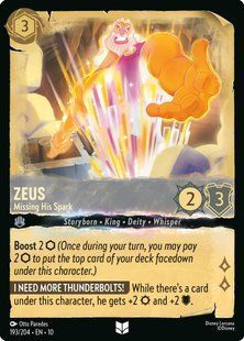 Фойлова карта Disney Lorcana Zeus - Missing His Spark (10 #193) lorcana/10/193/en/foil фото