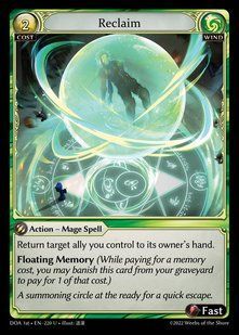 Reclaim &mdash; Grand Archive, Dawn of Ashes First Edition #220, Non-foil, English &mdash; фото товару