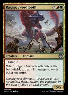 Raging Swordtooth &mdash; Magic: The Gathering, The Lost Caverns of Ixalan Commander #283, Non-foil, English &mdash; фото товару