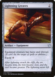 Lightning Greaves &mdash; Magic: The Gathering, Commander 2019 #217, Non-foil, Russian &mdash; фото товару